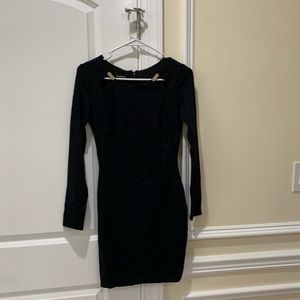 Black long sleeve mini dress